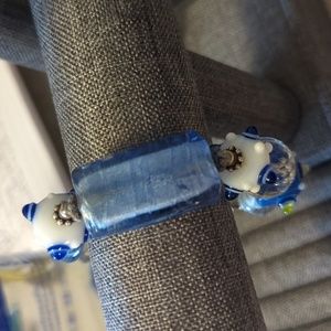 Upcycled Glass and Sterling Bead Bracelet